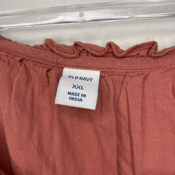 Old Navy Crochet Top Womens Size XXL Mauve Pink Boho Tassle Shirt Viscose Blend - Picture 3 of 6